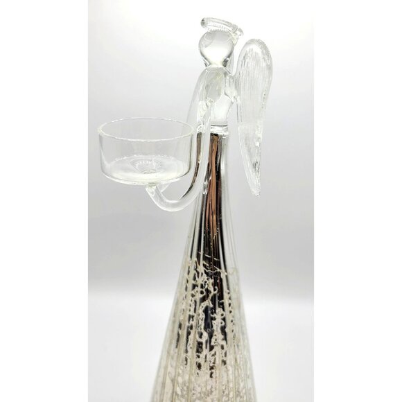 Lenox Silver Votive Holder Candle Angel Mercury Glass 11.5" New opened Box - Picture 2 of 12